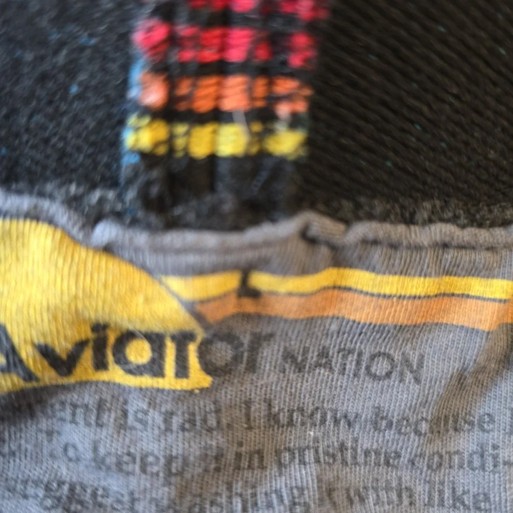 Aviator Nation Rainbow Stripe Waistband Sweatpants Charcoal Black L - Picture 7 of 10